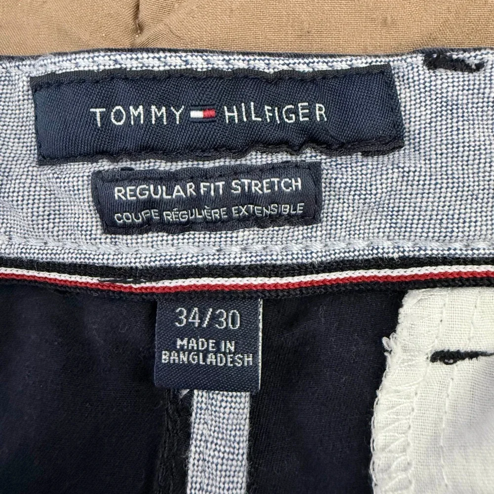 Tommy Hilfiger‎ Mens Regular Fit Stretch Chino Pants Navy Blue 34x30 RN77806